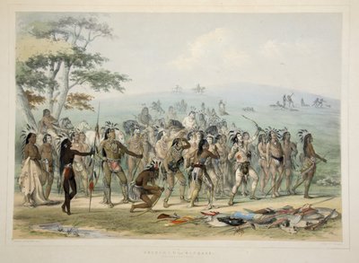 Archery of the Mandans, from Catlin